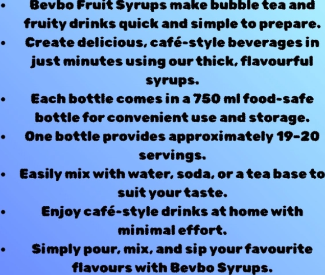 Bevbo Passion Fruit Syrup For Bubble Tea And Fruity Drinks | 750ml Food-Safe Bottle | Bubble Tea Supply Pakistan