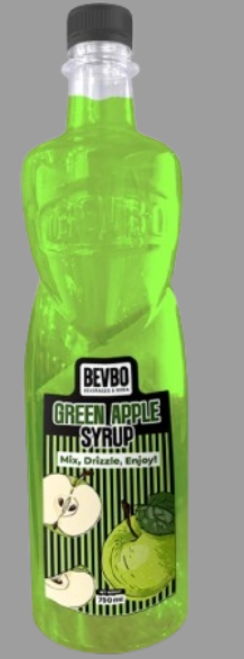 Bevbo Green Apple Syrup For Bubble Tea And Fruity Drinks | 750ml Food-Safe Bottle | Bubble Tea Supply Pakistan