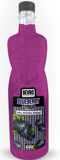 Bevbo Blueberry Syrup For Bubble Tea And Fruity Drinks | 750ml Food-Safe Bottle | Bubble Tea Supply Pakistan