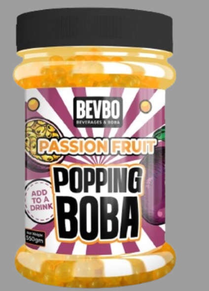 Mango Passionfruit Popping Boba – Juice-Filled Bursting Pearls for Bubble Tea, Smoothies & Desserts | Ready-to-Use | Bevbo