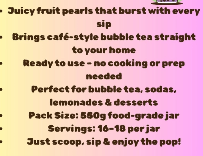 Mango Passionfruit Popping Boba – Juice-Filled Bursting Pearls for Bubble Tea, Smoothies & Desserts | Ready-to-Use | Bevbo