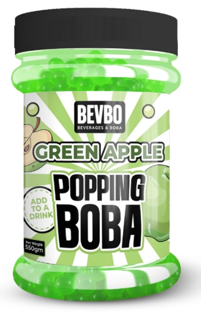 Green Apple Popping Boba – Juice-Filled Bursting Pearls for Bubble Tea, Smoothies & Desserts | Ready-to-Use | Bevbo