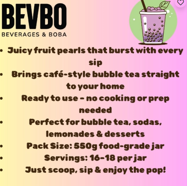 Strawberry Popping Boba – Juice-Filled Bursting Pearls for Bubble Tea, Smoothies & Desserts | Ready-to-Use | Bevbo