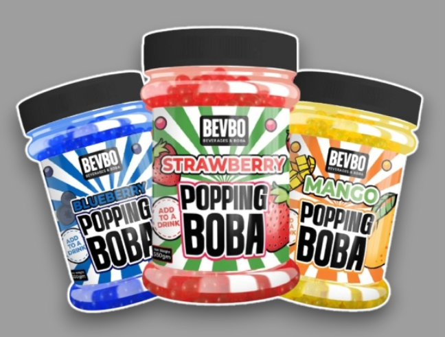 Strawberry Popping Boba – Juice-Filled Bursting Pearls for Bubble Tea, Smoothies & Desserts | Ready-to-Use | Bevbo